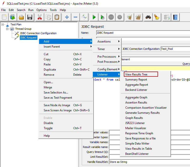 Adding a View Result Tree