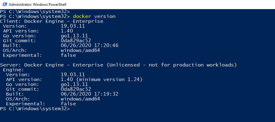 Install SQL Server Express on Windows Server 2016 using docker containers