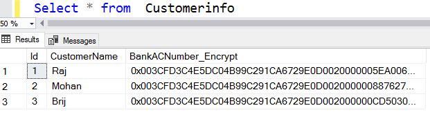 Remove unencrypted data column