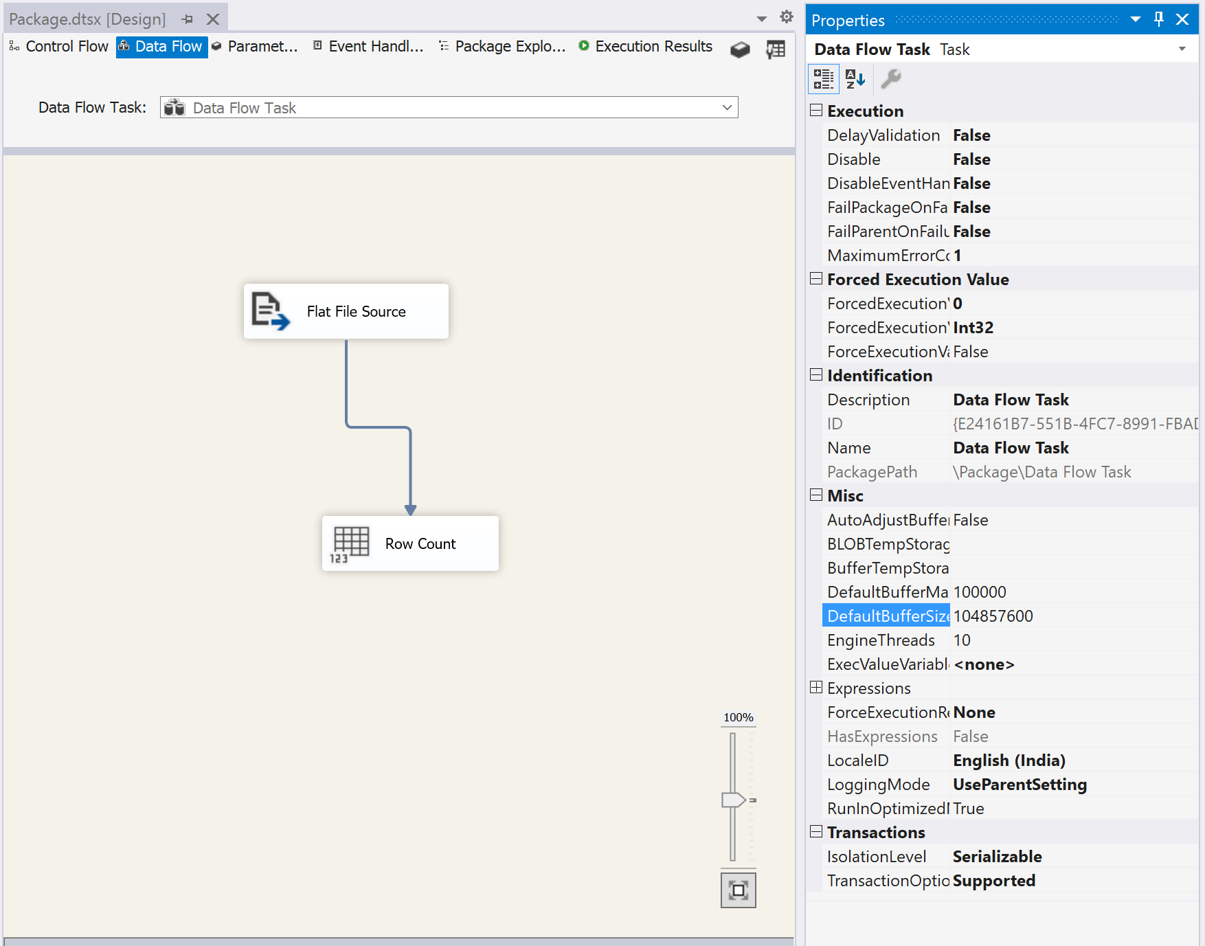 Increased Default Buffer Size - ssis memory usage