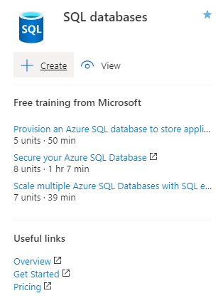 Before creating a SQL Database in Azure.