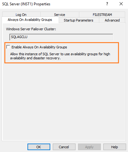 open SQL Server properties