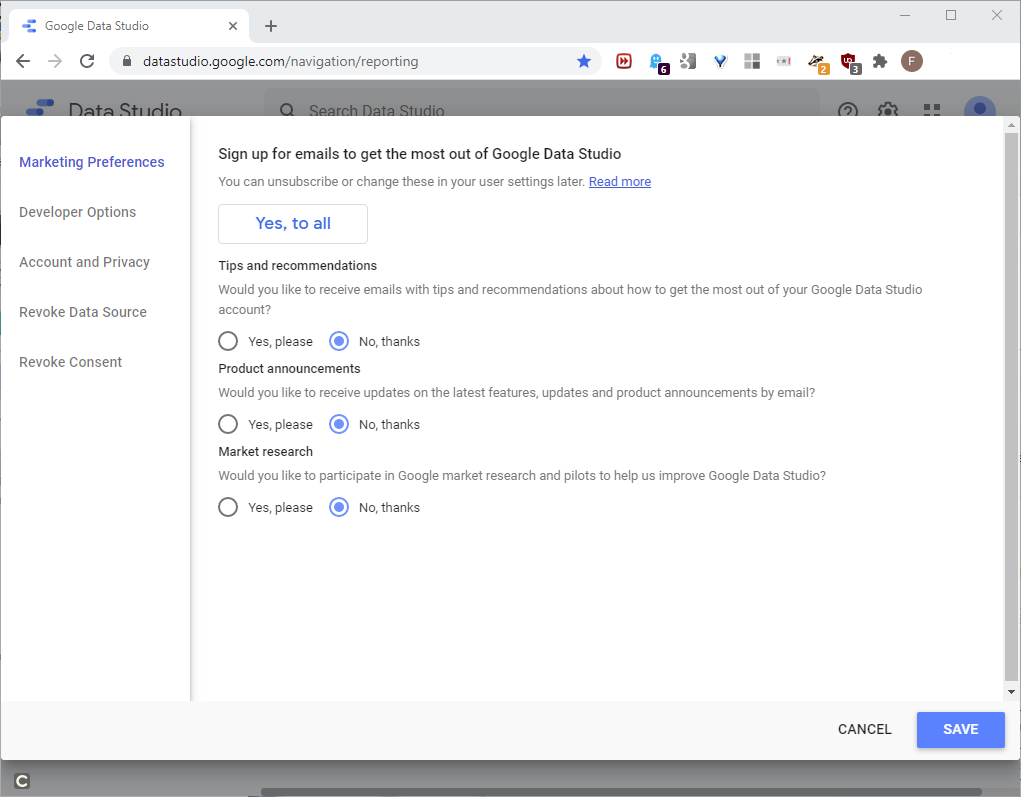 Build a Google BigQuery report with Google Data Studio