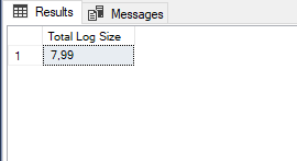 Monitoring the log size of a database