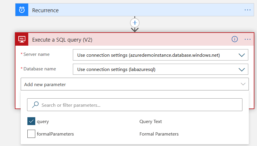 Add parameters