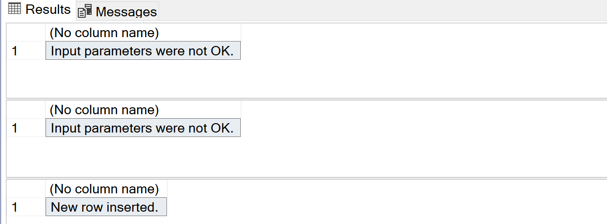 stored procedure for insert