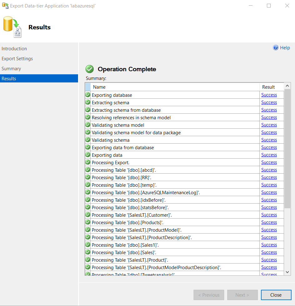 BACPAC format file 