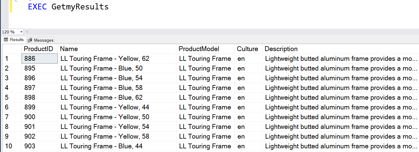 Execute stored procedure