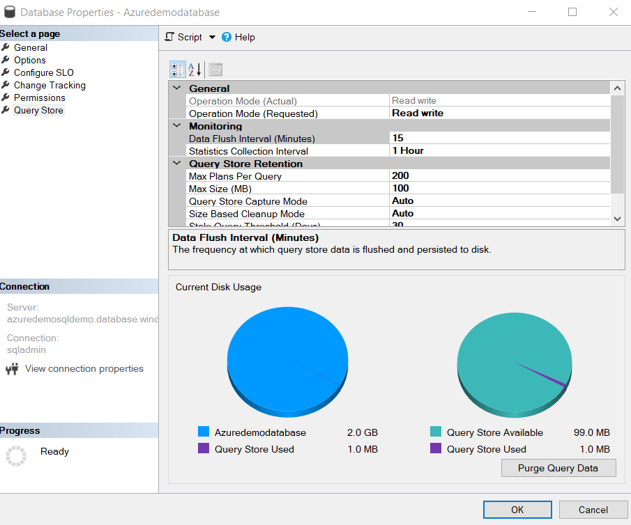 Query Store configuration 