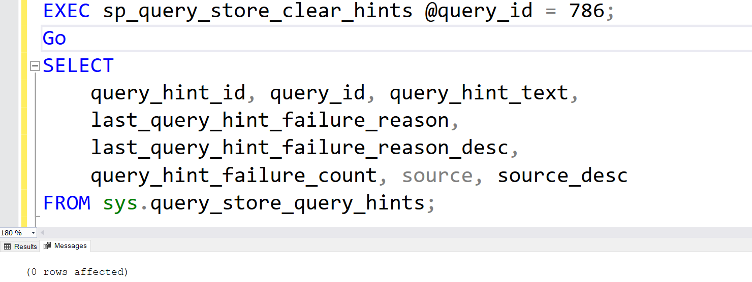 Remove query hints