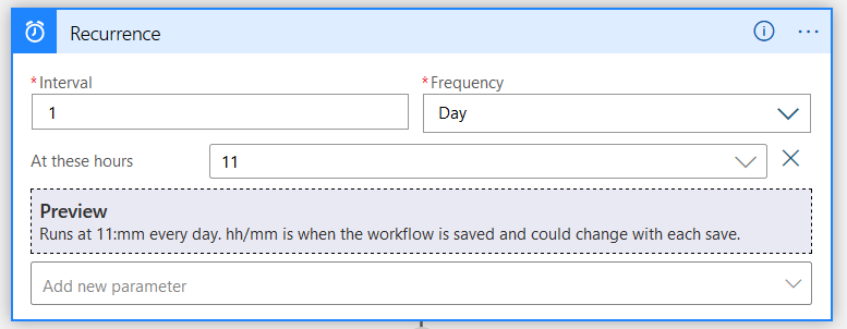 specify the interval