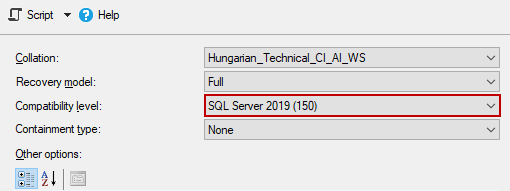 Change compatibility level of a database