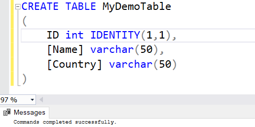 Create a table