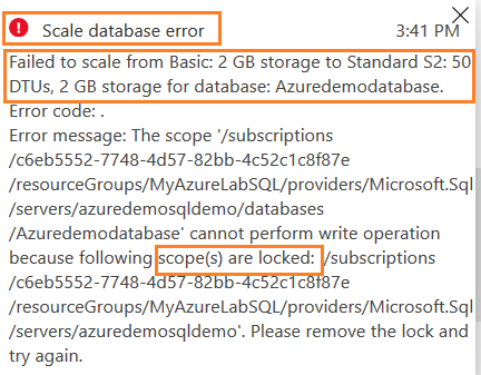 scale database error 