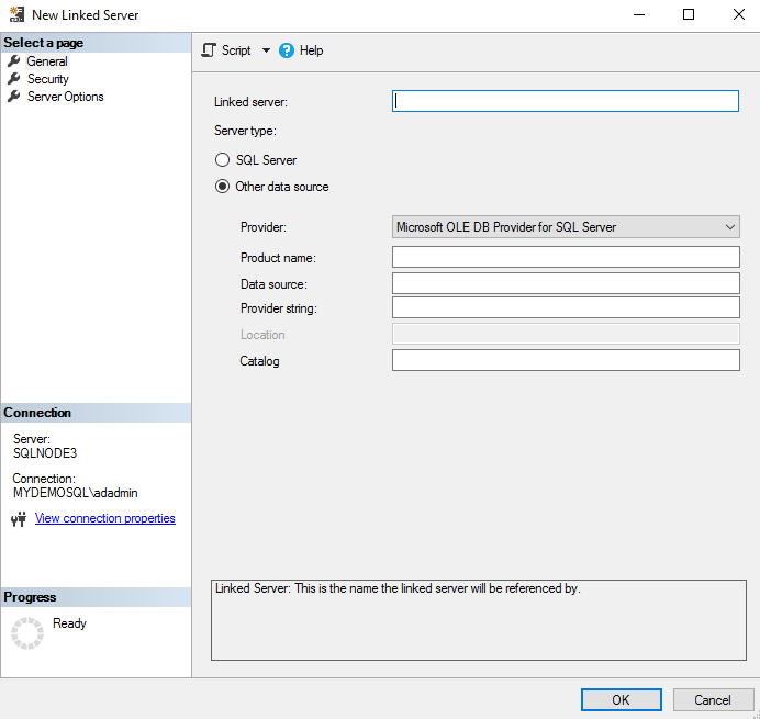 Configure a linked server 