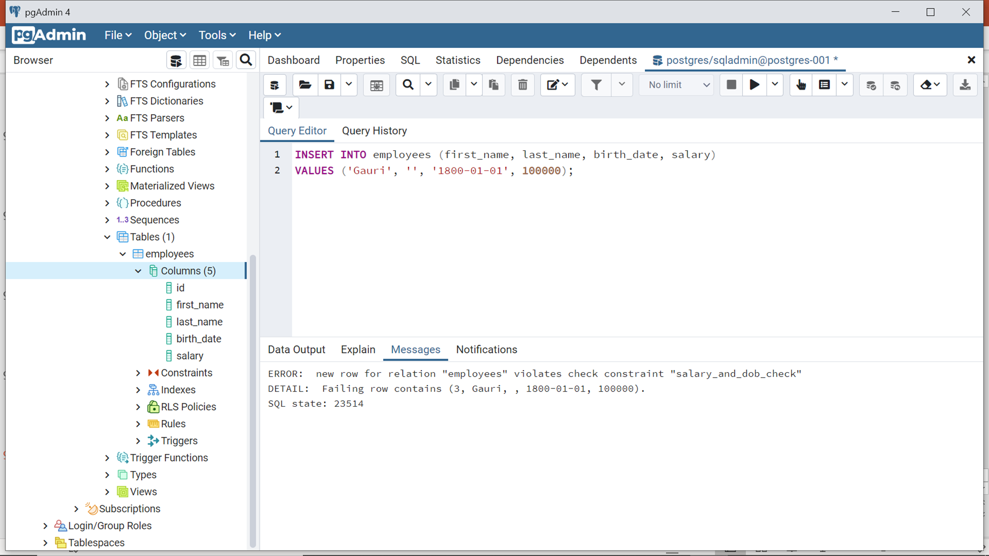 Validating Data Ingestion With Postgres Check Constraint